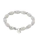 discountstore145 925 Sterling Silver Bracelets,Beautiful Dainty Hollow Chain Bracelets Unique Elegant Jewelry Charm Wrist Bangle Clasp Gift for Girls Women