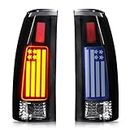 LED Tail Light for 94-98 Silverado 88-00 Chevy GMC C/K 1500 2500 3500 Suburban, 95-99 Tahoe 92-00 Yukon 99-00 Cadillac Escalade 92-94 Blazer Rear Brake Lamp Taillight Assembly, Smoke Lens