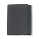 KARA Men's Black Trifold Genuine Leather Wallet - Tri Fold Wallets for Men with Six Card Holder Slot