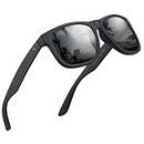 VELAZZIO Polarized Sunglasses for Men Women UV400 Protection Unisex sunglasses Ultralight Frame for Driving Cycling Golf Fishing Sailing, Black Frame Grey Lens