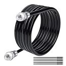 RG6 Coaxial Cable 50 Feet Indoor/Outdoor Direct Burial Coax Cable,Quad Shielded 3 GHZ 75 Ohm F81 / RF Waterproof in-Wall with Rubber Boot,Digital TV Aerial Broadband Internet Satellite Cable +25 Ties