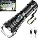 Rechargeable Flashlights 990000 High Lumens, High Power Led Flashlight, XHP70.2 Powerful Tactical Flashlight with Zoomable, 5 Modes, IPX7 Waterproof, Flashlight for Camping, Hiking, Emergencies
