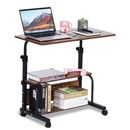 Portable Rolling Desk Adjustable Height Small Standing Desk on Wheels, 32 Inc...