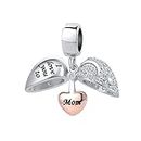 GMXLin Mom Heart Charm for Pandora Bracelets I Love You to the moon and Back Dangle Bead for Mother