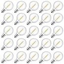 Brightown G40 Replacement LED Light Bulbs, 25 Pack Clear Globe Bulb fits E12 C7 Candelabra Screw Base Sockets, 1.5 Inch Dimmable Edison Light Bulbs for Indoor Outdoor Patio Decor, Warm White