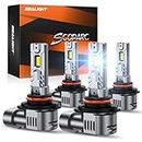 SEALIGHT S2S 2024 Newest 9005/HB3 9006/HB4 Bulbs Combo, 44000LM with 14000RPM Cooling Fan, 1:1 9005 9006 Halogen Replacement Bulbs, Plug-N-Play, Pack of 4