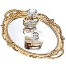 Mukily (Gold) - Mirrored Tray,Decorative Mirror for Perfume Organiser Jewellery Dresser Organiser Tray & Display,Vanity Tray,Serving Tray,25cm x 36cm (Gold)