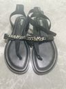 Women's MK MICHAEL MICHAEL KORS Jilly Flat Buckle Up Sandals Black 8.5 [DEFECT]