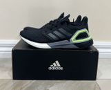 Adidas Ultra Boost 20 Black Grey Green Shoes Runners Mens Size US 10 New ✅