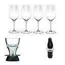 Riedel Performance 4 Value Set Red or White Wine Crystal Glasses Bundle with Wine Aerator and Wine Pourer with Stopper (3 Items)