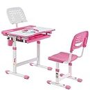 Alex Daisy Kids Plastic European Pluto Height Adjustable Study Table and Chair Set (Standard, Pink Unicorn)