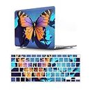 JZ Colored Butterfly Custodia compatibile con MacBook Pro 13 inch Retina A1502 A1425 Copertura protettiva Snap-On Hard Shell con copertura tastiera- H