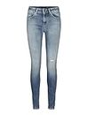 VERO MODA Female Mid Rise Jeans VMLUX Ripped, Medium Blue (Medium Blue Denim), X-Large / 32L