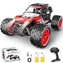 PKX 1:12 Large Remote Control Truck for Boys,12MPH (20KPH) High Speed Off-Road Monster Truck & 2 Batteries and LED Headlights, All Terrain 2.4 GHz Remote Control Car for Kids, Hobby RC Cars Toys Gifts