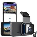 AUSHA Dual Channel Dash Camera - 2K Video | Front and Rear Cameras | WiFi | GPS Logger | Emergency Recording, Night Vision, Back Parking Assistance | 1 TB Sd Card Supported Dashboard Cam