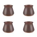 Volo 4 Piece Silicone Chair Leg Floor Protectors, Felt Furniture Pads for Hardwood Floors, Rubber Chair Leg Protectors for Hardwood Floors, Chair Leg Caps Chair Leg Covers for Wooden Floors (Brown)