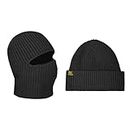 BROKIG Thermal Winter Beanies Hat for Men Full Face Cover Knit Ski Mask Black
