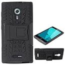 DMG Heavy Duty Mesh Protection Dual Layer Back Cover Case with Kickstand for Alcatel Flash 2 (Black)