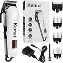 White & Black Rechargeable KM-809A Man"s Trimmer And Electric Hair Clipper Rechargeable Professional Electric Hair Clipper and Hair Trimmer, 120-Minute Run Time for The Razor
