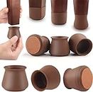 Instakart Silicone Chair Leg Floor Protectors – 8 Pcs | Rubber Chair Leg Caps Furniture Protector to Prevent Scratches, Reduce Noise, Anti-Slip | Furniture Leg Covers for Chair, Stool Table,Brown