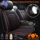 Leather Car Seat Cover For Ford 2/5-Seat Front Rear Full Set Cushion All Weather