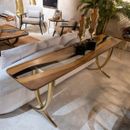 Mesa consola de resina única, mesa de entrada epoxi, mesa de sofá epoxi, artes de pasillo