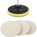 Diy Crafts Polishing Clean Buffing Pad Bonnet for Furniture Car, 3/4 / 7" Self Adhesive, Pack of 3, 4" Felt Pad 3" Backing Pad M10 (Multicolor)