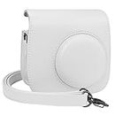 Cover for Fujifilm Instax Mini 8 Mini 9 Instant Camera, EpicGadget PU Leather Bag Cover with Removable Strap Camera Case for Fujifilm Instax Mini 9/Mini 8 (White)