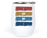 Bemrag Beak Fun Creative Gifts, for Niece's Graduation - Lucky Duck, Witty Quote on Large 12 Oz White Stainless Steel Wine Tumbler