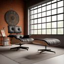Premium Walnut Eames Lounge Chair And Ottoman Italy Real Leather Swivel Armchair