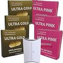 3 x Ultra Gold & 3 x Ultra Pink Natural Supplements for Men & Women Bundle - Couples Maca & Ginseng Support Supplements!