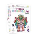 RATNA'S Mandala Art Unicorn Junior Colouring Kit - 12 Sheets with 12 Sketch Pens Inside - Creative Coloring Fun for Kids & All Ages