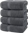 Utopia Towels 4 Pack Premium Bath Towels Set, (27 x 54 Inches) 100% Ring Spun Cotton 600GSM, Lightweight and Highly Absorbent Quick Drying Towels, Perfect for Daily Use (Grey)