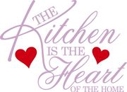 THE KITCHEN IS THE HEART Calcomanía PEGATINA DE PARED Arte Decoración del hogar Vinilo SQ1016