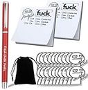 KUSIAPA Fresh Outta s Pad and Pen,Funny Sticky Notes and Pen Set,Snarky Novelty Office Supplies, Novelty Pen Desk Accessory, Fun Gifts for Friends(Red)