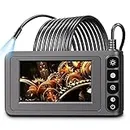 SKYBASIC Industrial Endoscope Borescope Camera with Light, 4.3'' LCD Screen HD Digital Snake Camera Handheld Waterproof Sewer Inspection Camera with 8 LED Lights, 16.5FT Semi-Rigid Cable