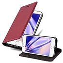 cadorabo Book Case works with Apple iPhone 6 / iPhone 6S in APPLE RED - with Magnetic Closure, Stand Function and Card Slot - Wallet Etui Cover Pouch PU Leather Flip