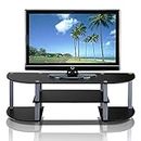 Furinno Turn-S-Tube Wide TV Entertainment Center, TV Unit, TV Stand, Black/Grey