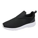 LOIJMK Casual Shoes Men's Soft Sole Black Breathable Sports Shoes Soft Sole Comfortable Tennis Shoes Non-Slip Summer Shoes Slip On, black, 9.5 UK