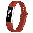 Fcloud Sport Watch Bands Compatible with Fitbit Alta/Fitbit Alta HR Soft Water Proof Fitness Straps for Women Men（Red，Small）