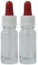 mikken B06X19YYKL 2 x Pipette Bottles 10 ml Apothecary Bottle in Clear Glass Including Glass Pipette Made in Germany and 2 Labelling Labels, Glass, Transparent, 12