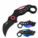 7.4" EDC Folding Pocket Knives Tactical Raptor Claw Knife Karambit Assisted Open