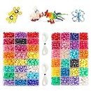 Pony Beads, 1,900 pcs 9mm Pony Beads Set in 24 Colors with Elastic String for Bracelet Jewelry Making by INSCRAFT
