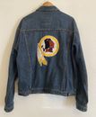 EAGLE Vintage Denim Jacket XL Large with Embroided Patch Native American on Back