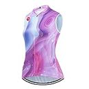 Women's Cycling Jersey Set Sleeveless Bike Shirts Cycling Vest Shorts Bicycle Clothing Short with Gel Padded, Be11, Medium