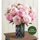 1-800-Flowers Flower Delivery Precious Peony Bouquet 20 Stems W/ Blue Modern Vase