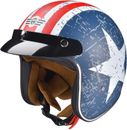 3/4 Open Face Motorcycle Helmet Vintage Retro Moped Helmet with Visor for Men Wo