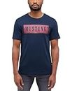 MUSTANG Herren T-Shirt Austin - Regular Fit S-3XL Weiss Schwarz Gün Baumwolle, Größe:XL, Farbe:Carbon 4135