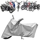 NG Auto Front 100% Waterproof & Dust Proof, 110 GSM Fabric Universal Full Body Cover for All Two Wheelers Upto 180 CC Bike, Scooty/Scooter Cover for Honda Activa 6G, Splendor Plus, Etc (Silver)