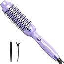 Wavytalk Thermal Brush, 1.5 Inch Ionic Heated Round Brush Creates Blowout Look, Thermal Round Brush Effortlessly Achieves Gorgeous Curls, Dual Voltage (Purple)